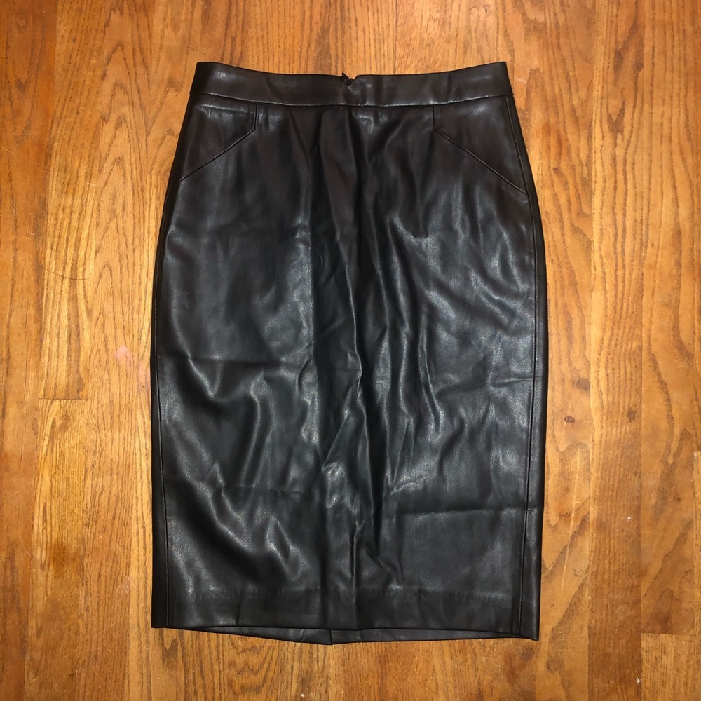 Philosophy faux leather black pencil skirt size 6